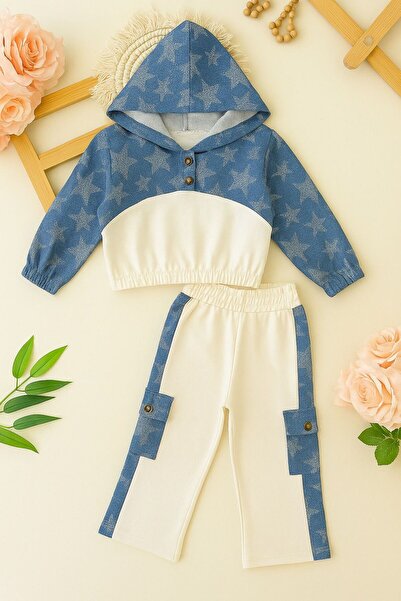 KOKOŞ BEBEK Denim Star Style Girl's 2-Piece Set - Age 3/12 - 31518