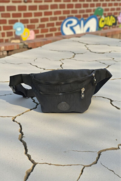 PAPATAY Unisex İki Gözlü Siyah Omuz Ve Belden Askılı Çanta