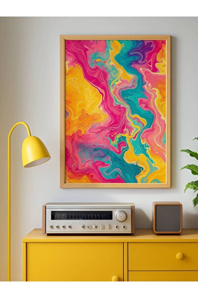 fuart.co Canlı Renklerin Akışı Soyut Poster, Modern Poster, Çerçevesiz Poster