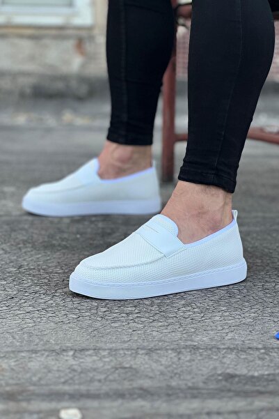 Zapatos WG061 Pantofi clasici pentru bărbați, fără șireturi, TBT - alb