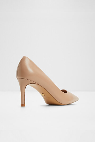 Aldo Verone - Women's Beige Genuine Leather Thin Heeled Slip-On Shoes