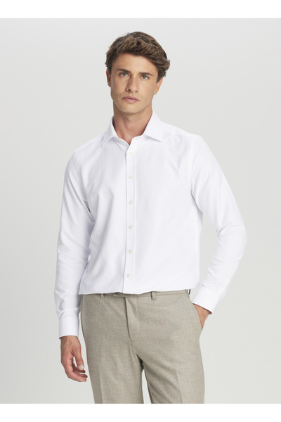 ALTINYILDIZ CLASSICS Slim Fit Klasik Yaka Beyaz Erkek Gömlek ACE020261535_BYZ