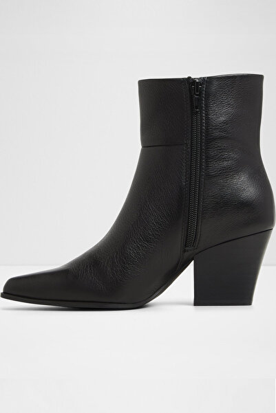 Aldo SHANAH - Γυναικείες μπότες Western με φερμουάρ, μαύρες, από γνήσιο δέρμα, με τακούνι