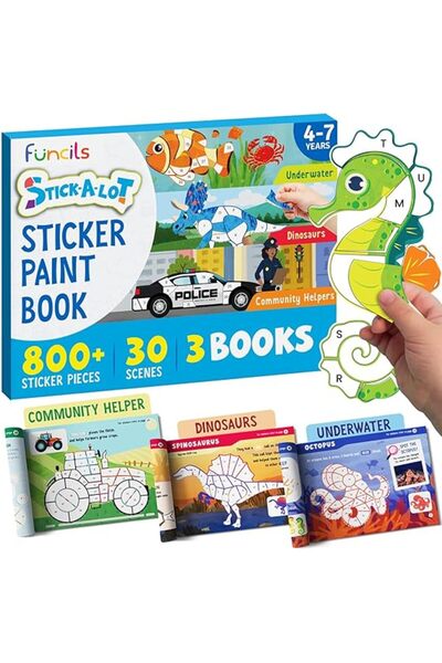 Generic Sticker & Number for Kids - 30 Color by Sticker Paint Book | Travel, Airplane, Car Activities for Ki