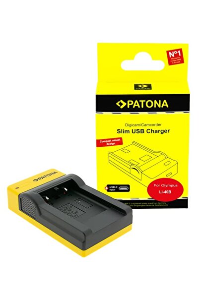Patona Slim USB-C USB Charger for Olympus Li-40B Li-42B Nikon EN-EL10