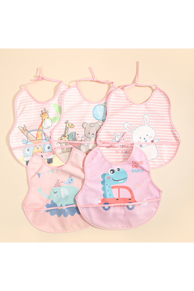Choice Pink random 3PCS Baby rice pocket bib antifouling drool bib overgarmen...