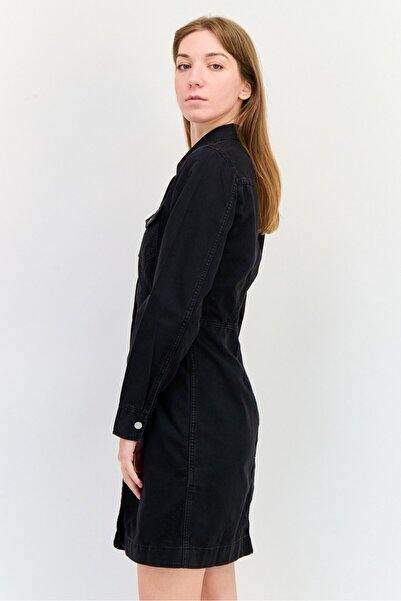 Levi's Women Plain Denim Mini Dress, Black