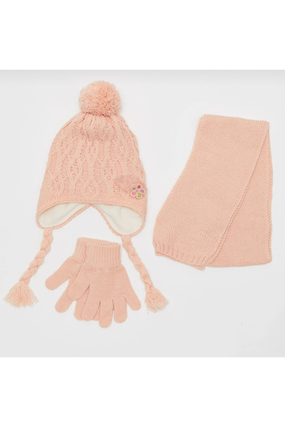 laviyonsa Scarf Beanie Gloves Girl Child Set