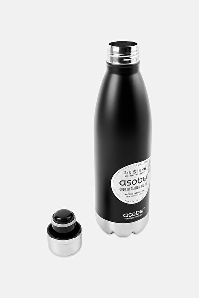 Asobu Stainless Steel Central Park Vaccum Insulated Water Bottle 510 ml, Black