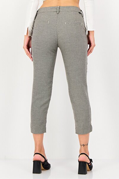 Reiko Women Cigarette Fit Textured Cropped Pants, Multicolor