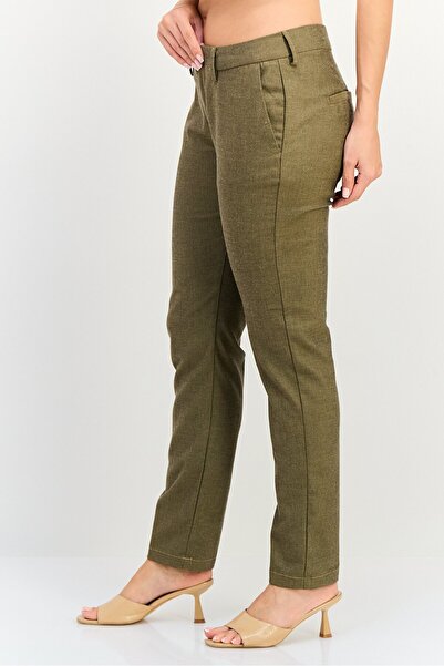 Reiko Women Cigarette Fit Grid Pattern Straight Leg Pants, Multicolor