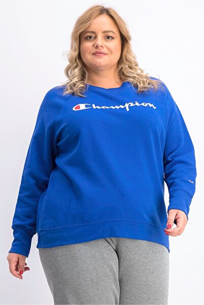 Champion سويت شيرت نسائي من الصوف بمقاسات كبيرة، أزرق