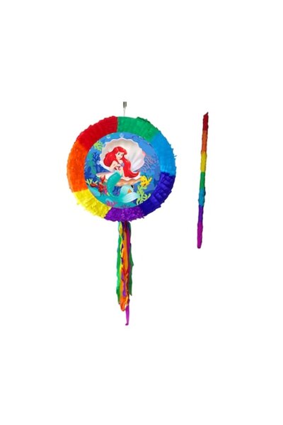 OEM Pinata Mica Sirena, Diametru 42 cm + Bat, Multicolora