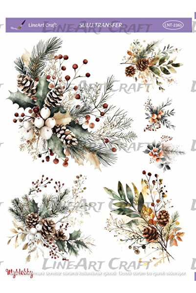 LİNEART Yılbası Sulu Transfer No:2361-25x35cm