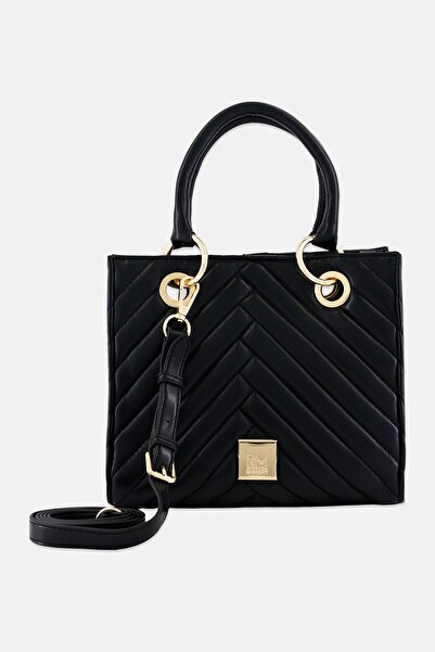 REBECCA MINKOFF Women Brand Logo Satchel Bag, Black
