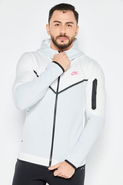 Nike Men Sportswear Fit Long Sleeve Training Hooded Sweatshirt, Grey Combo