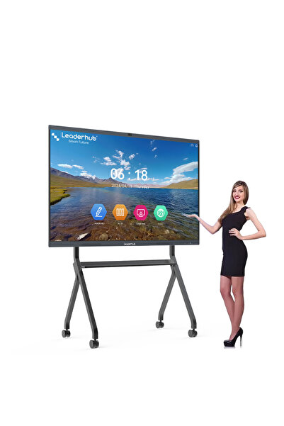 Leaderhub Toplantı eğitimi için Akıllı Tahta, 50 MP Kamera, 8 Mikrofon, 4K UHD Dijital Dokunmatik Ekran