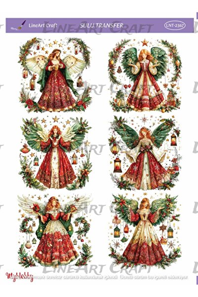 LİNEART Yılbası Sulu Transfer No:2367-25x35cm