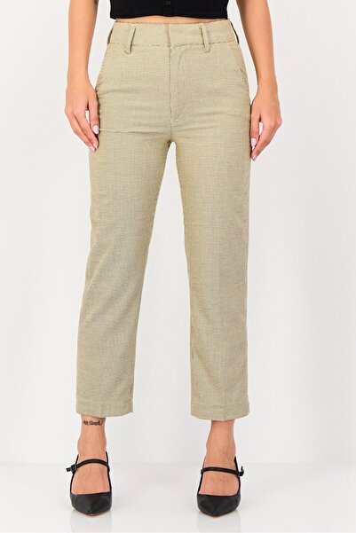 Reiko Women Cigarette Fit Grid Pattern Straight Leg Pants, Multicolor