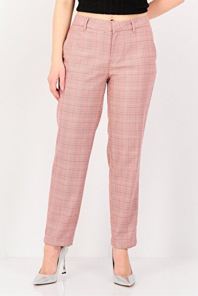 Reiko Women Cigarette Fit Checkered Dress Pants, Multicolor