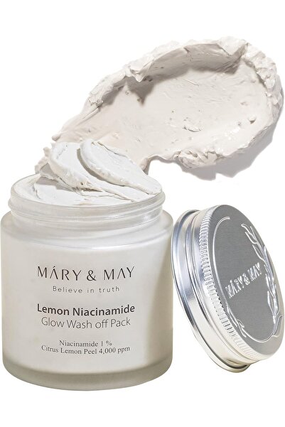 Mary & May Mary&May Lemon Niacinamide Glow Wash Off Pack - Vitamin C Clarifying, Sebum Control, Deep Hydration