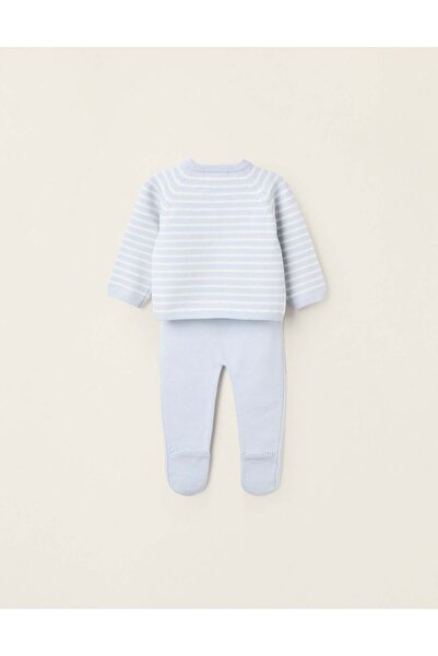 Ziddy Striped Knitted Set for Newborn Boys, Blue