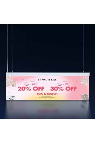 abcMIX Panou publicitar LED bidirecțional, H 0, orizontal, 8000 K, IP 20, 24 ...