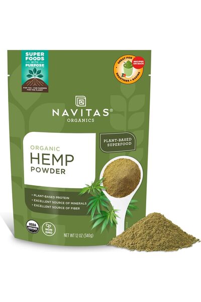 Navitas مسحوق القنب العضوي، كيس ١٢ أونصة، ١١ حصة - عضوي، غير معدل وراثيًا، مع...