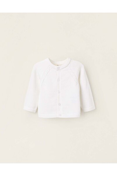 Ziddy Cotton Cardigan for Newborns, White