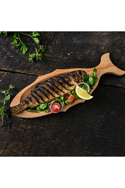 ATELIER 49 Wooden Serving Tray for Fish – 46x18 cm, Beechwood