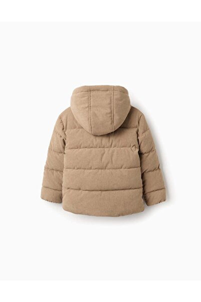 Ziddy Padded Jacket with Hood for Boys, Brown