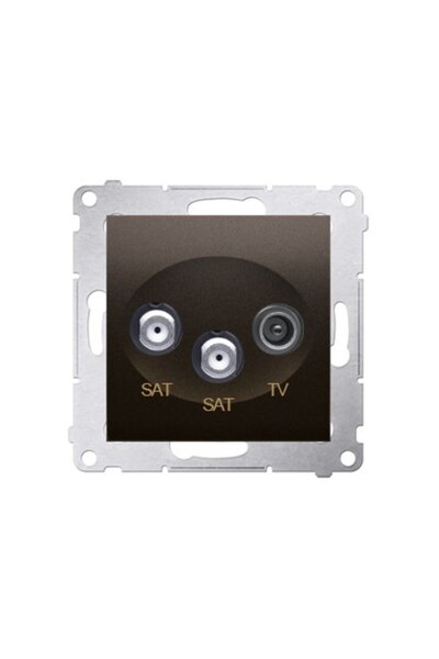 Other Mufă dublă pentru antenă satelit, maro mat