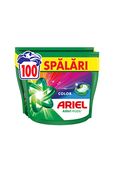 Ariel Allin1 PODS Χρωματιστές κάψουλες απορρυπαντικού ρούχων Γρήγορη διάλυση και σε κρύο νερό, 100 πλύσεις