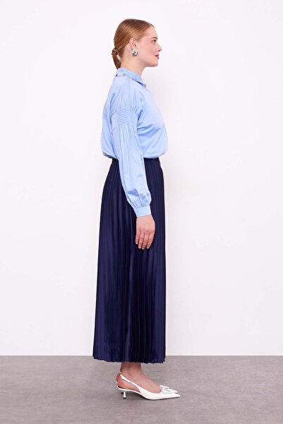 Levidor Lacivert Piliseli Saten Etek