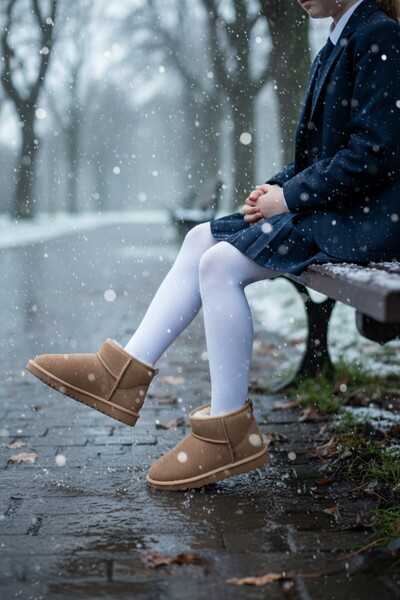 MUGGO FROZİE Παιδικά μίνι μποτάκια με χοντρή σόλα με φτερά για καθημερινή χρήση