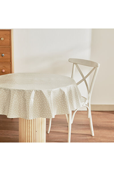 Karaca Home Luna Polka Dot Pvc Tablecloth Beige
