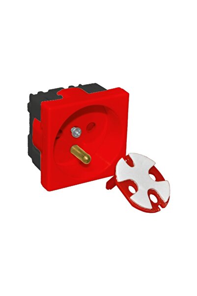 Other Priză electrică 45x45 cu cheie, roșie, 2PZ ALANTEC