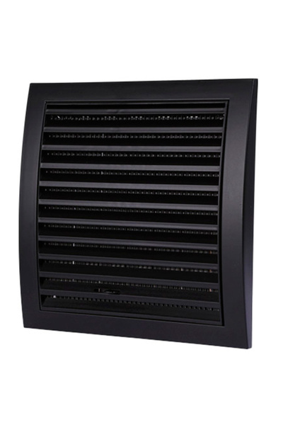 Other Grilă de ventilație neagră 190x190 mm, cu plasă de insecte și oblon