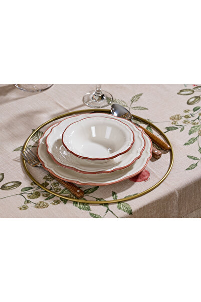 Edora Home Gold 8 Adet İçi Boş Yuvarlak Supla, Amerikan Sunum Servis, Çeyiz S...