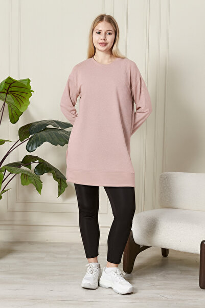 Birol Triko Women's Powder Slit Tunic with Crystal Stone Accessories