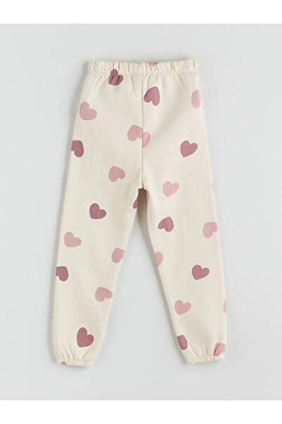 LC Waikiki LCW Kids Ekru Beli Lastikli Kız Çocuk Eşofman Altı 2'li