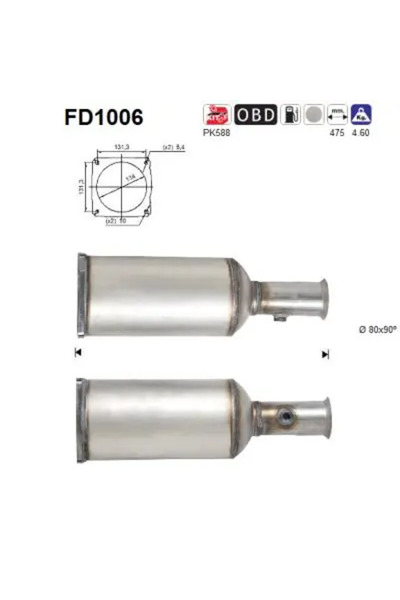 As Filtru Funingine/Particule Sist.De Esapament Citroen C5 1/C5 2 2001-2008