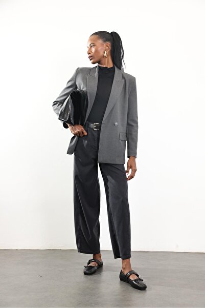 5in1Canpolat Anthracite Double Button Blazer Jacket 17165