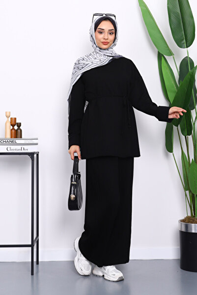 İmajButik Modal Suit with Black Button Detailed Tunic Pants