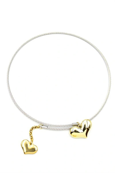 Royaleks قلادة على شكل قلب من ليتاتريند - فضي