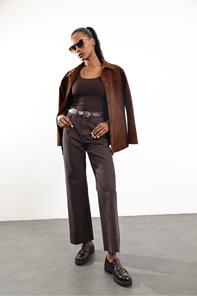 5in1Canpolat Bitter Brown High Waist Premium Jeans