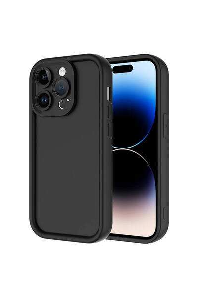 HTstore iPhone Compatible 14 Pro Max Case Camera Protected Zore Pineapple Cover-Black