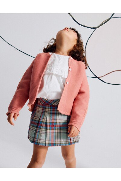 Ziddy Cotton skort with check pattern 'B&S' for girls, multicolour