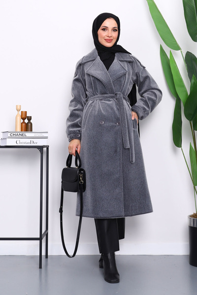 İmajButik Καπέλο ανγκόρα με καπνιστό διπλό γιακά με ζώνη