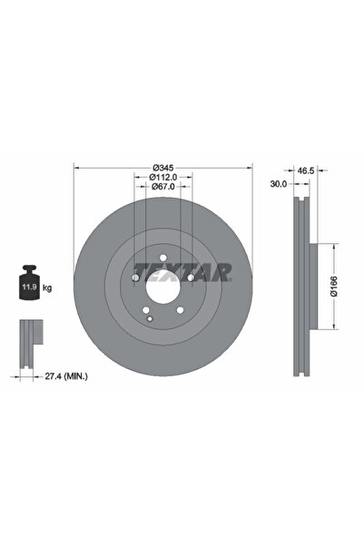 TEXTAR Disc Frana Mercedes-Benz C-Class/Clk